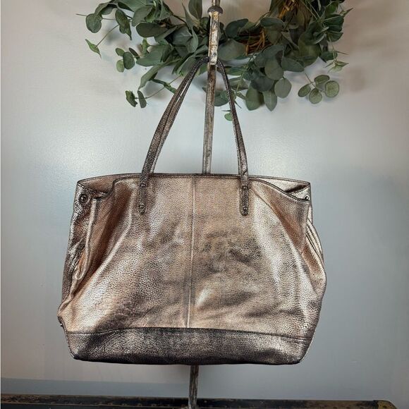 Rebecca Minkoff Leather Metallic Studded Tote Handbag RARE! - Picture 3 of 10
